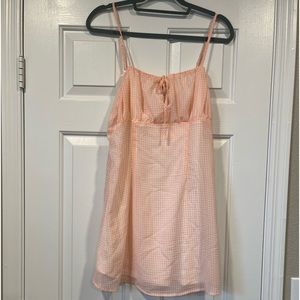 Divided pink and white gingham sundress